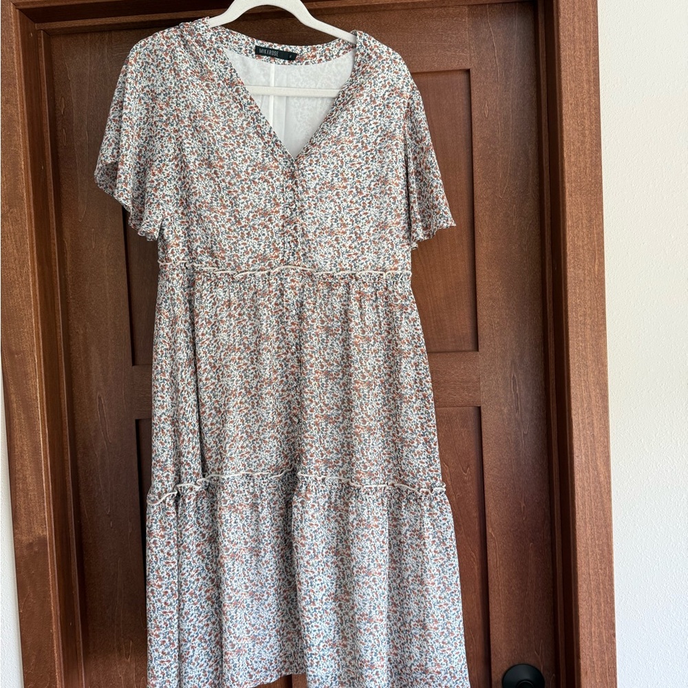 Mikarose Floral Tiered Midi Sundress